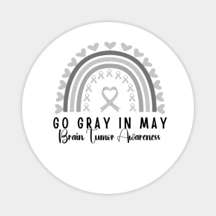 Go Gray In May Gray Awareness Ribbon (Brain Tumor/Cancer) Magnet